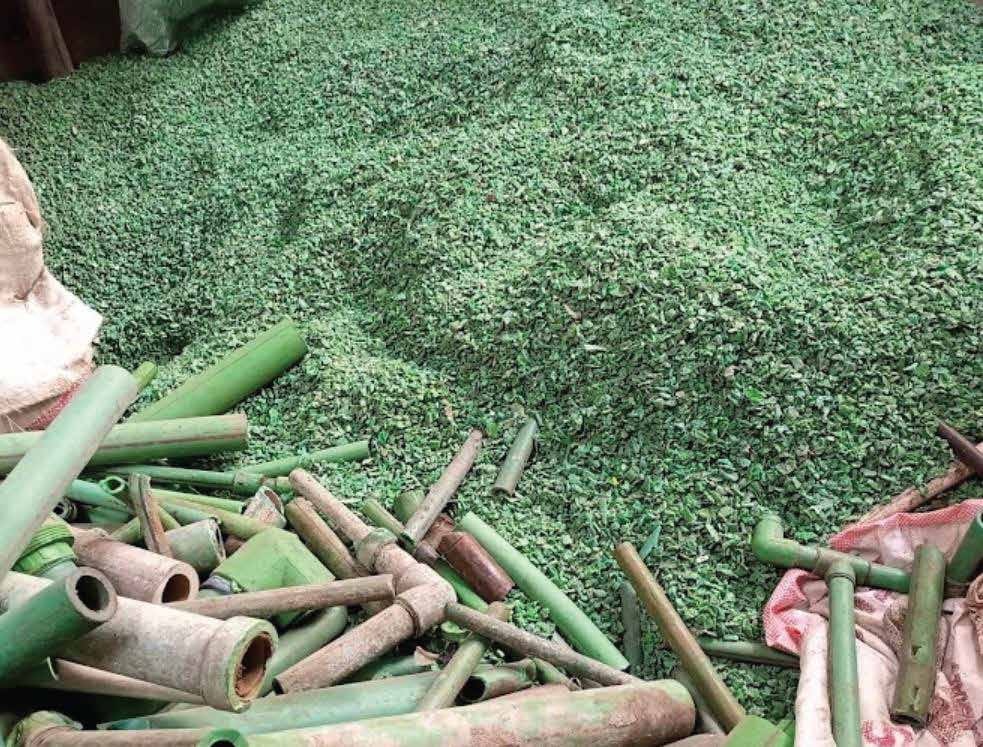 Sorted and shredded recyclable material